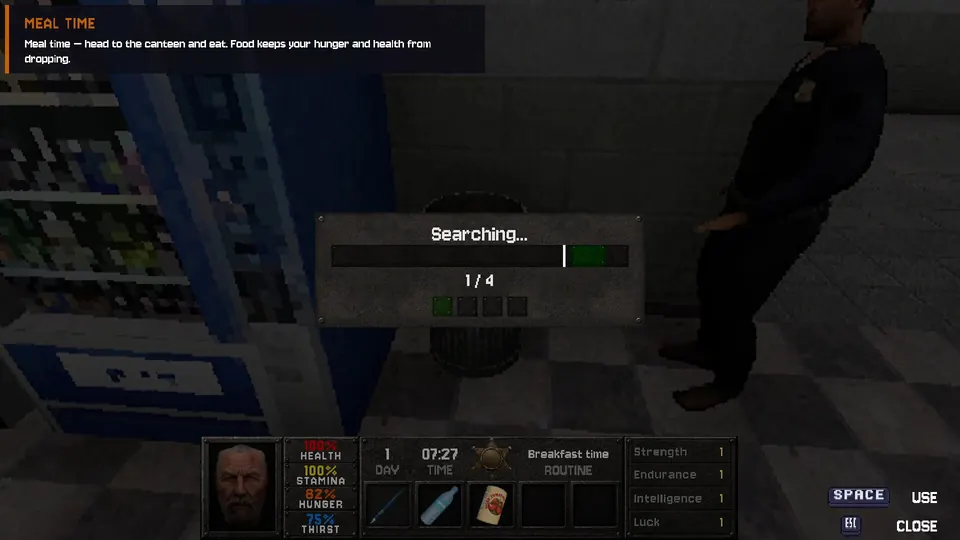 The Yard: Escape from Prison: Searching a vending machine for useful items