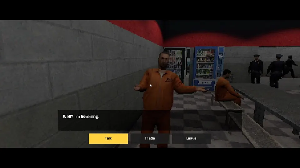 The Yard: Escape from Prison: Talking and trading with another inmate in the cafeteria
