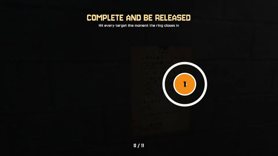 The Yard: Escape from Prison: Release mini-game: complete it and be released from solitary